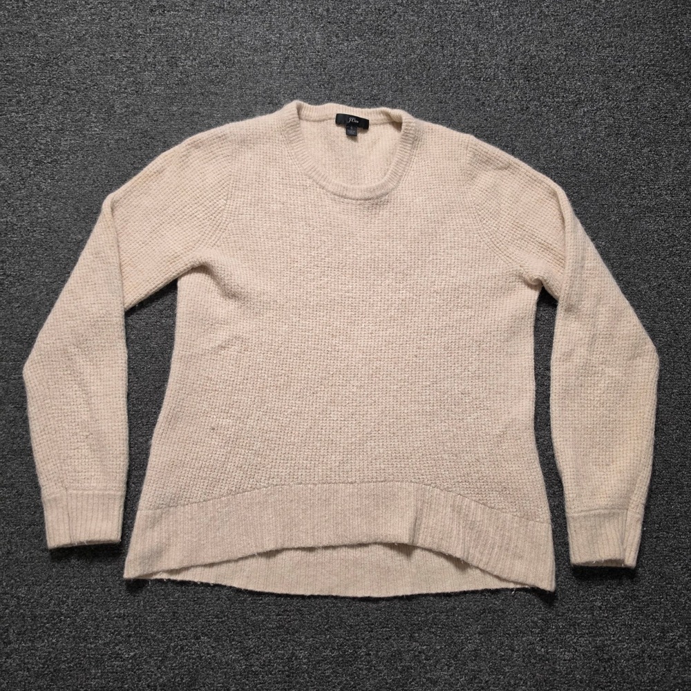 J.Crew Sweater Beige Womens Small Merino Alpaca Blend Crewneck Knit AF002 Luxury